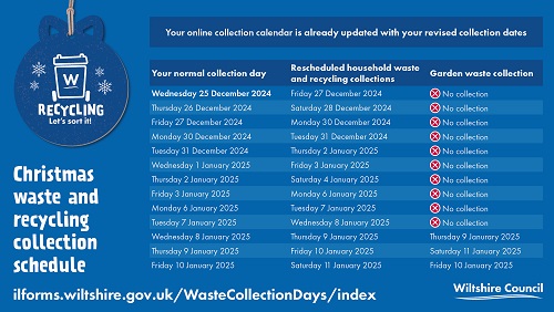 Christmas Waste and Recycling schedule