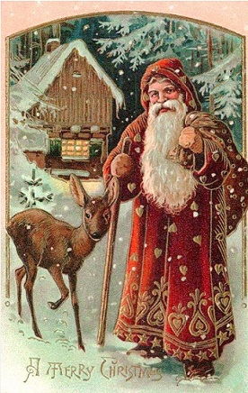 Father Christmas and deer