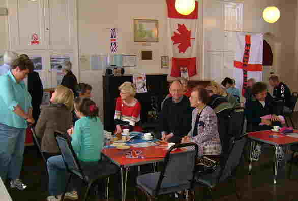 Enjoying refreshments at the 60th anniversary of VE Day