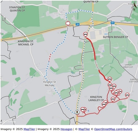 Stanton Lane road closure map 05.02.25