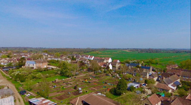 View over the allotments, courtesy of Stewart Shape 04/2020